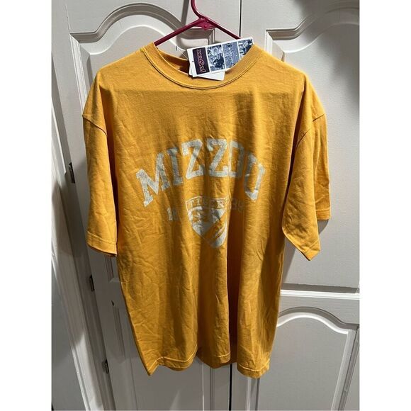 Vintage JANSPORT Mizzou University of Missouri RARE Gold and White T-Shirt SZ L - Picture 1 of 8